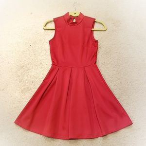 Red High Neck Skater Dress Charlotte Russe